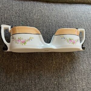 Vintage Noritake Hand Painted Spoon Holder w/Floral T26